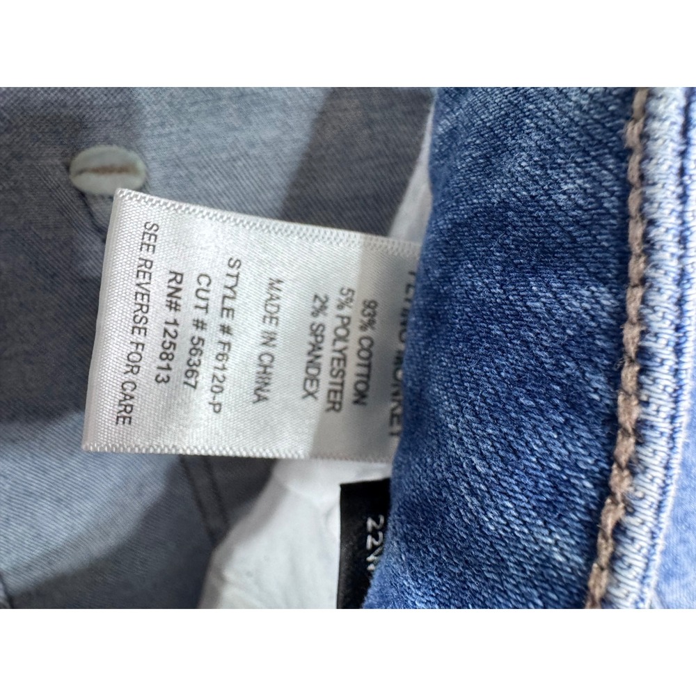 Flying Monkey High Rise Distressed Denim Cut Off‎ Shorts Womens 22W Blue - Picture 5 of 5